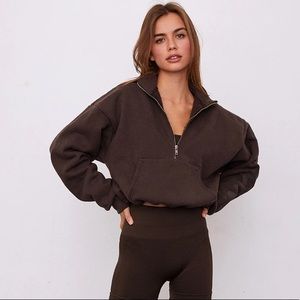 Set Active Half-Zip Sweatshirt in Espresso